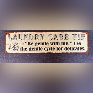 Vintage Laundry Care Tip Sign